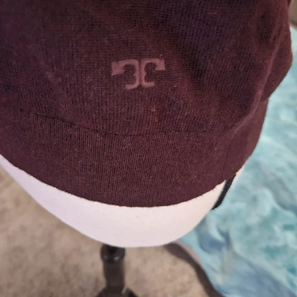 Tory Burch Burgandy Embellished Neckline Sweater - Picture 3 of 8